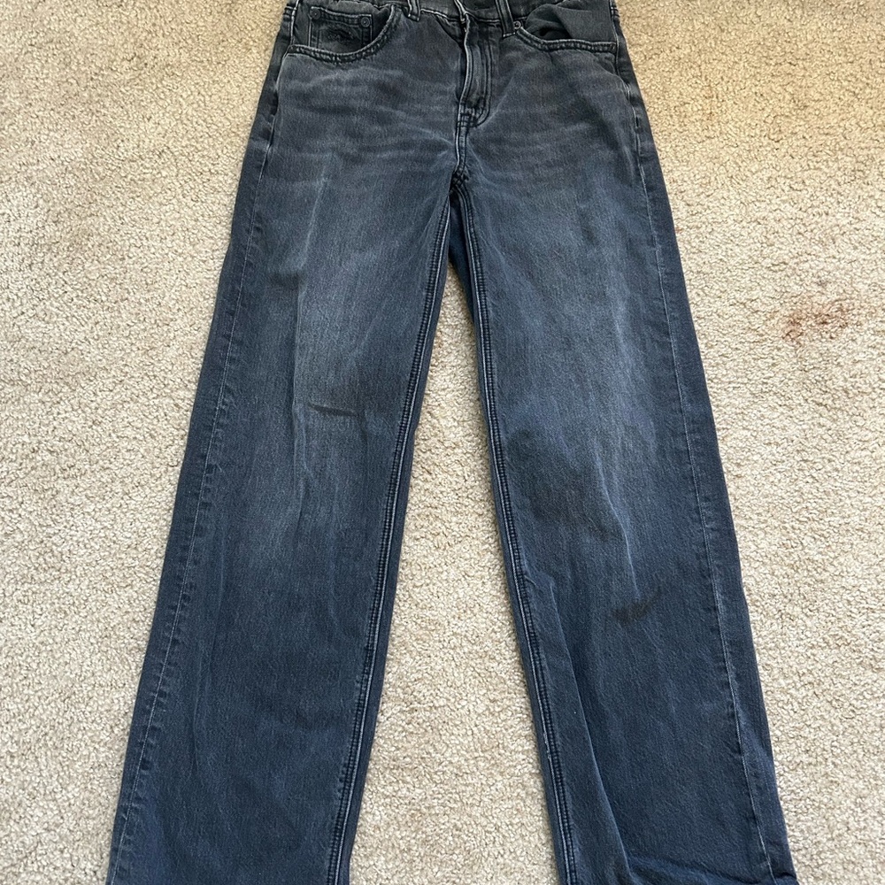 American Eagle Outfitters Women's black grey Straight Leg Jeans